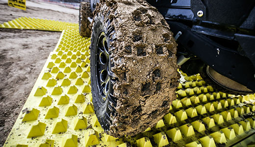 Muddy wheel on FODS mat